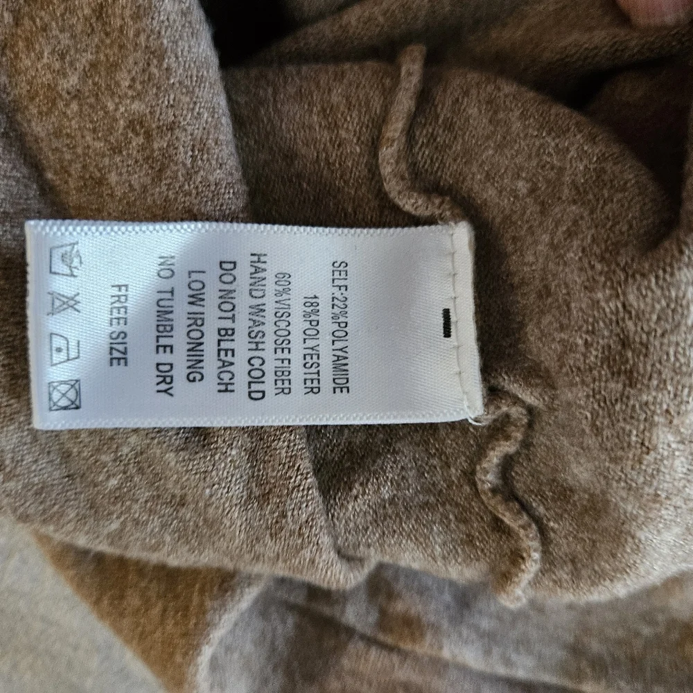 Elegant Cowl Neck Sweater in Heathered Brown One Size